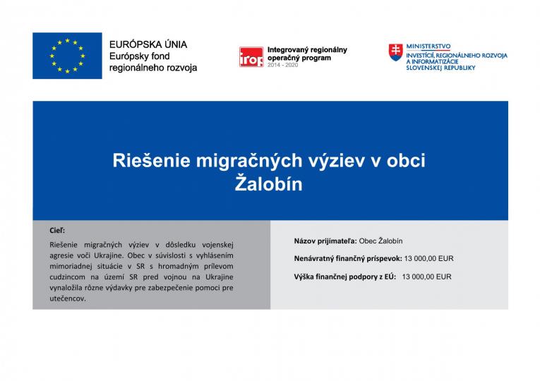 Riešenie migračných výziev v obci Žalobín