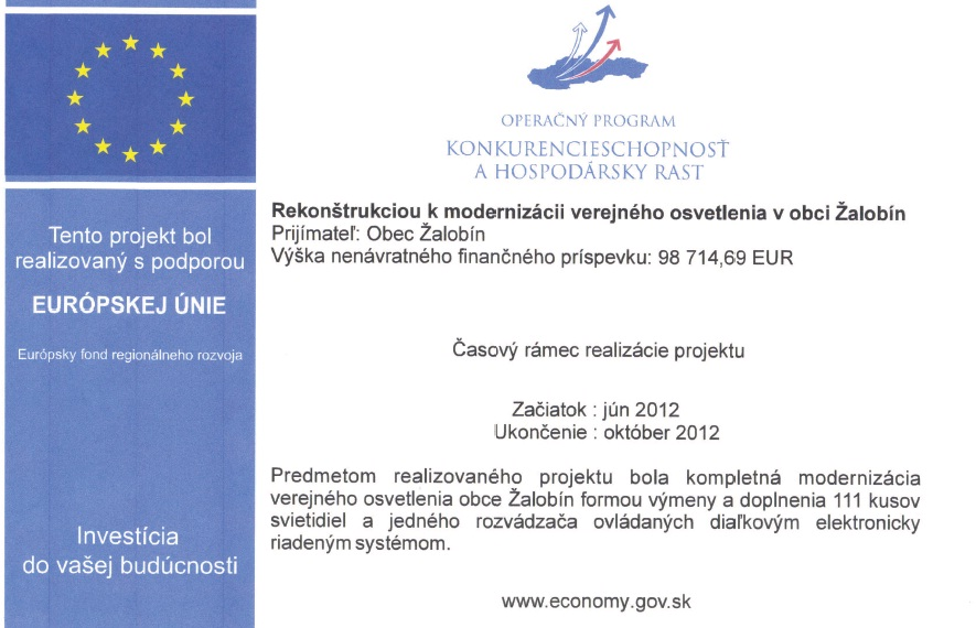 Fotka - Rekonštrukcia a modernizácia verejného osvetlenia v obci Žalobín