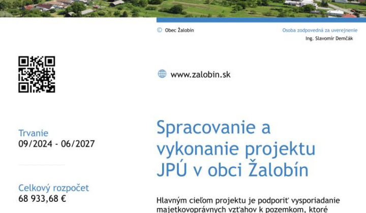 Fotka - Spracovanie a vykonanie projektu JPÚ v obci Žalobín