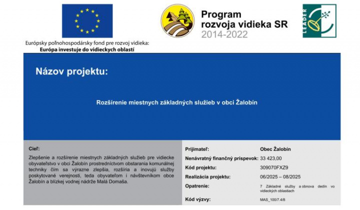 Fotka - Rozšírenie miestnych základných služieb v obci Žalobín