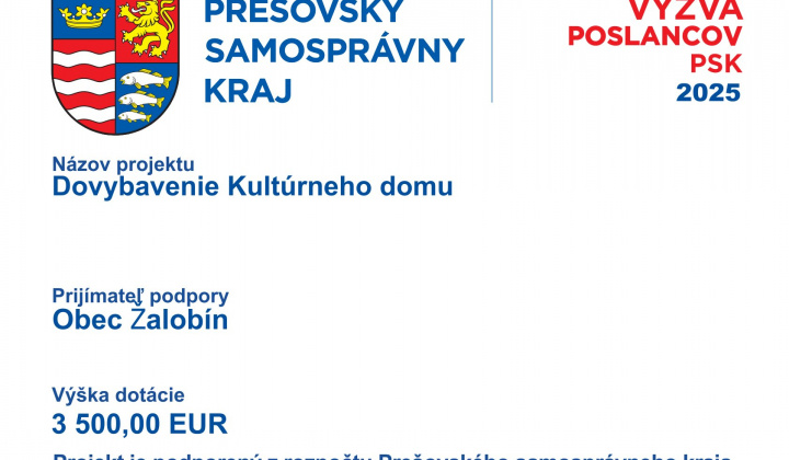 Fotka - Dovybavenie kultúrneho domu